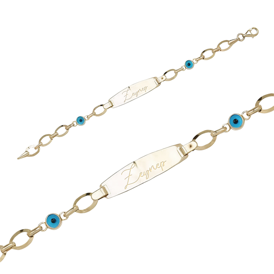 Çocuk Nazar Boncuklu Altın Bileklik