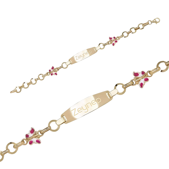 Çocuk Uğur Böcek İsim Yazılabilir Altın Bileklik