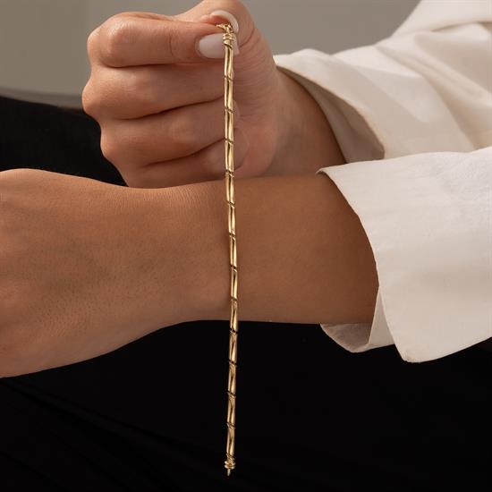 Çubuk Model 14 Ayar Altın Bileklik