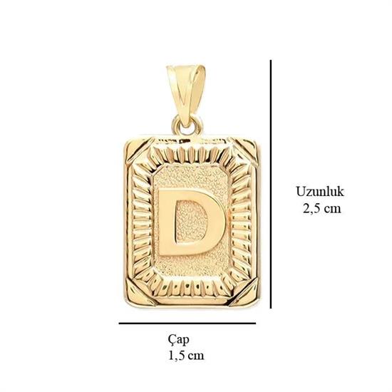 D Harfi 14 Ayar Altın Kolye Ucu