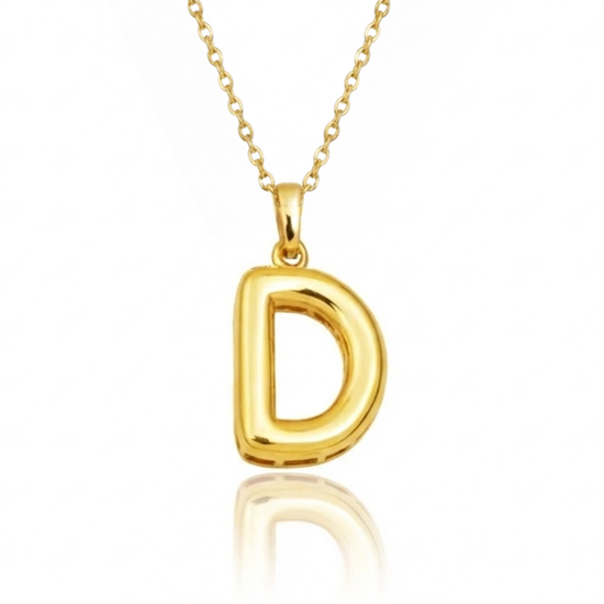 D Harfi Balon Model 14 Ayar Altın Kolye