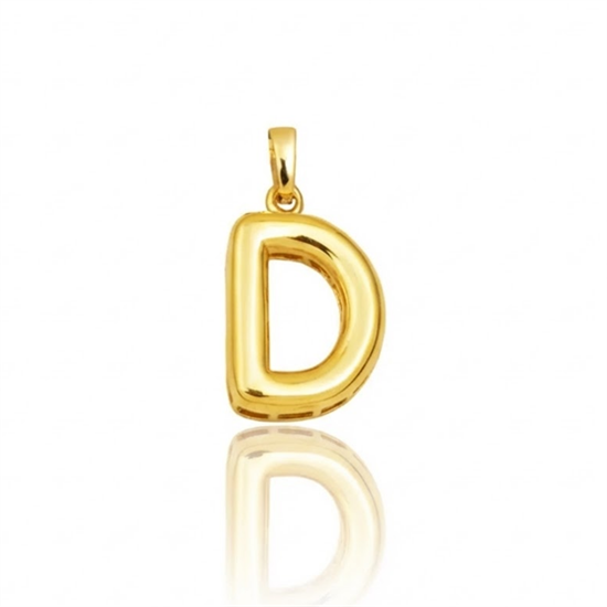 D Harfi Balon Model 14 Ayar Kolye Ucu