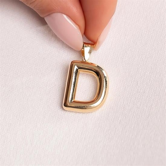 D Harfi Balon Model 14 Ayar Kolye Ucu