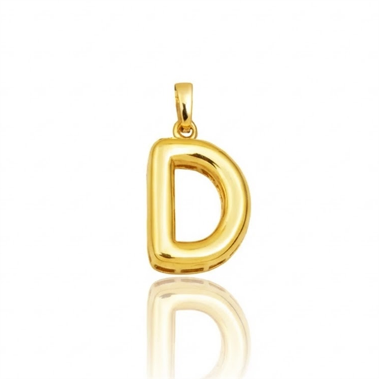D Harfi Balon Model 14 Ayar Kolye Ucu