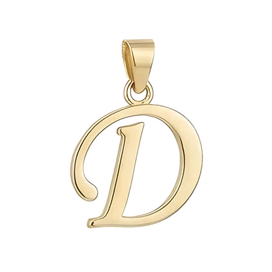 D Harfi El Yazısı 14 Ayar Kolye Ucu