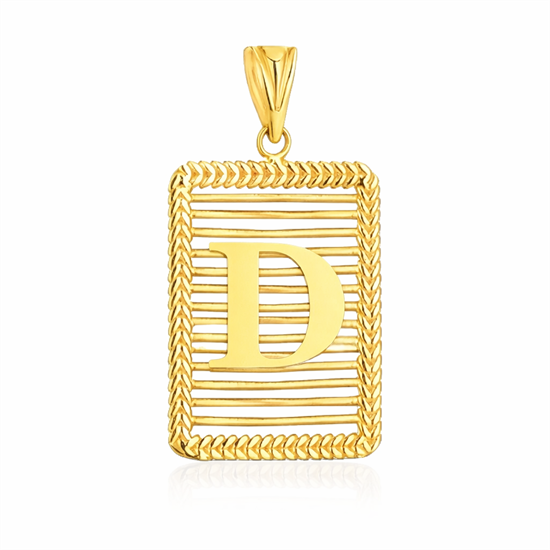 D Harfi Izgara Model 14 Ayar Kolye Ucu