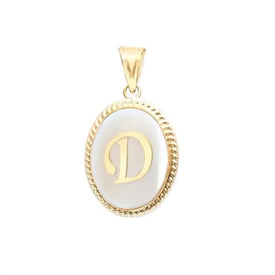 D Harfi Sedefli 14 Ayar Altın Kolye Ucu