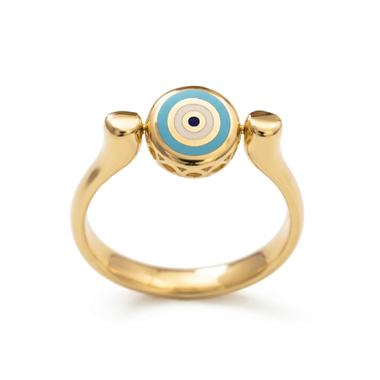 Cetaş Fortuna Nazar Mineli 14 Ayar Altın Yüzük