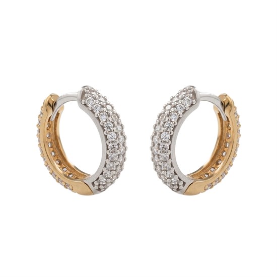 Çift Renk Taşlı Altın Küpe 14 Ayar