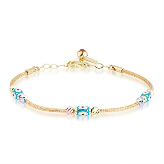 Ema Anne Çocuk Nazar Boncuklu İkili Set Altın Bileklik