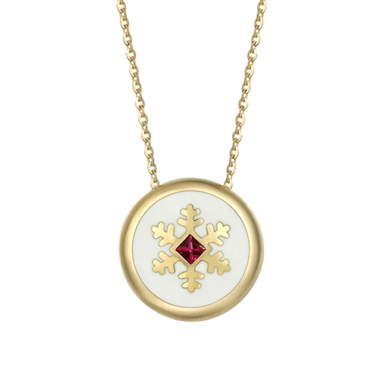 Cetaş Altın Unıq Kolye Sarı Altın Sedef Mineli 14 Ayar