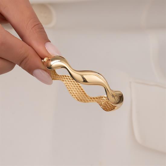 Dalga Model 14 Ayar Altın Kelepçe