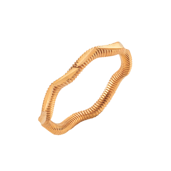 Dalgalı Ajda 14 Ayar Rose Altın Yüzük