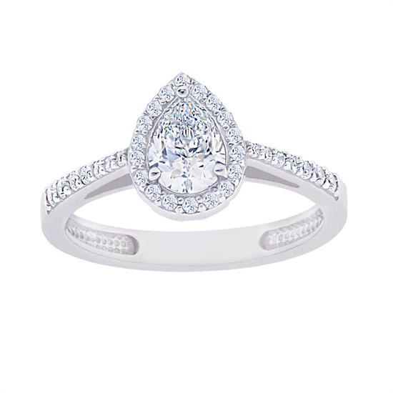 Damla Beyaz Baget 14 Ayar Altın Yüzük