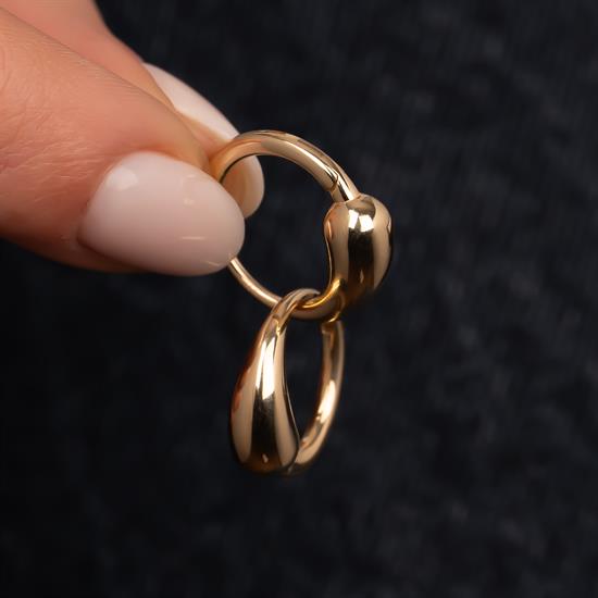 Damla Model 14 Ayar Küpe 1,5 cm