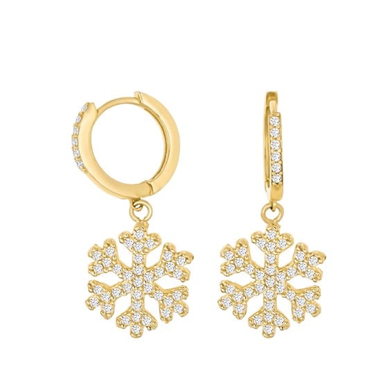 Kar Tanesi 14 Ayar Altın Küpe