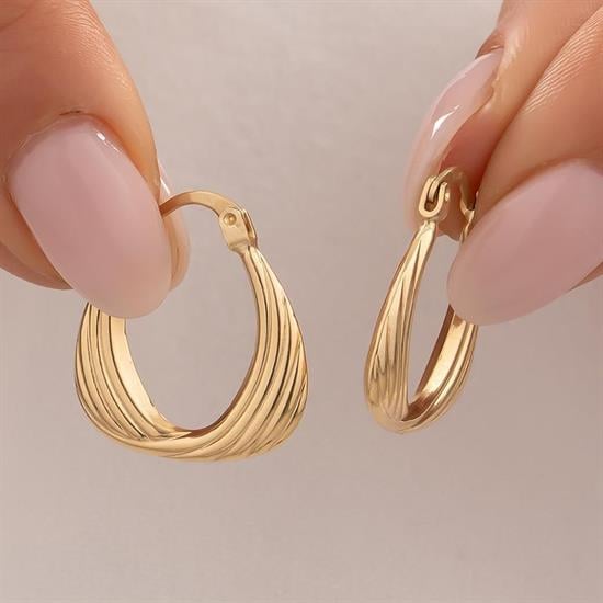 Deniz Kabuğu Küpe 14 Ayar Altın