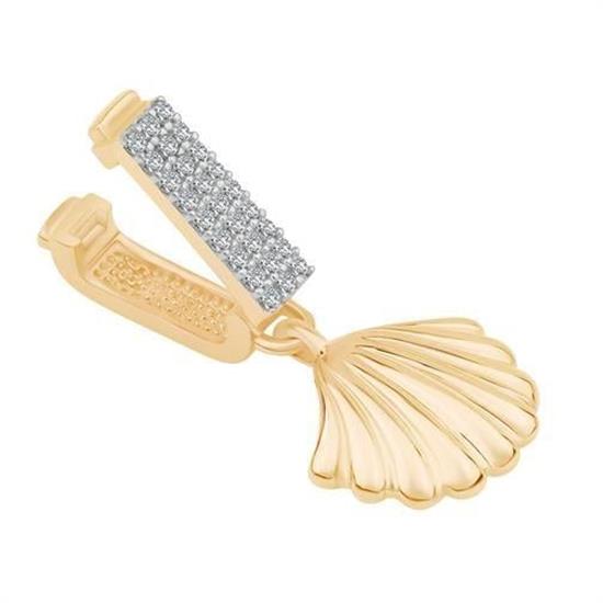 14 Ayar Altın Deniz Kabuğu Sallantılı 9Mm Bileklik Charm