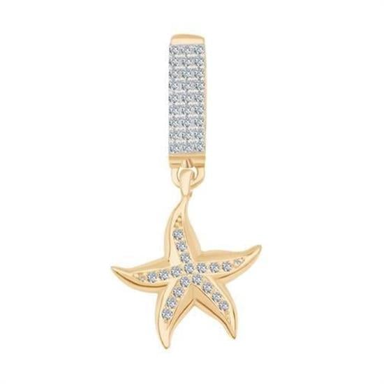 14 Ayar Altın Deniz Yıldızı Sallantılı 9Mm Bileklik Charm