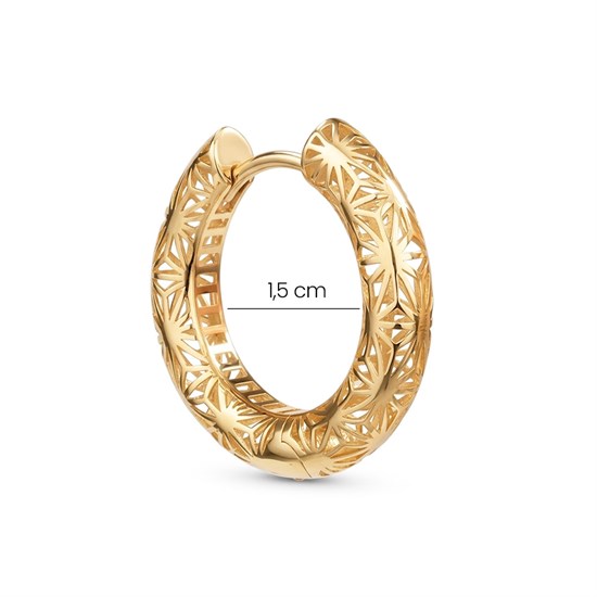 Desenli 14 Ayar Altın Küpe