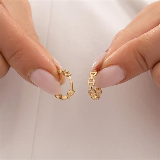 Figaro Halka Küpe 14 Ayar Altın