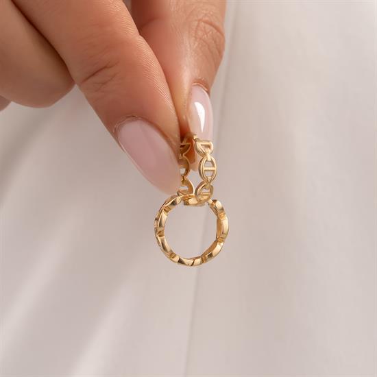 Figaro Halka Küpe 14 Ayar Altın