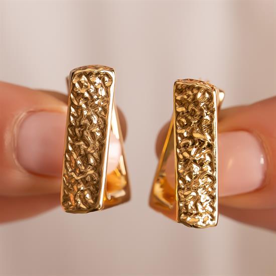 Desenli Model 14 Ayar Altın Küpe