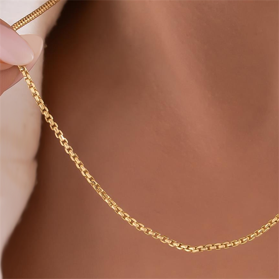 Doç Model Zincir 14 Ayar Altın 1 Mm