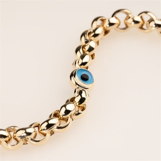 Doç Tek Nazar Boncuk 14 Ayar Altın Bileklik