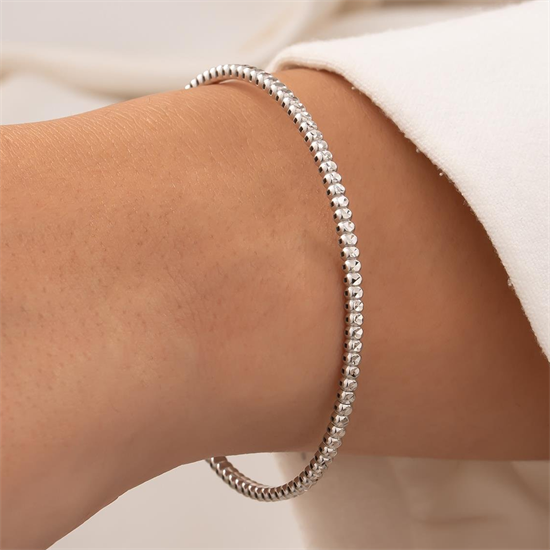 Dorika 14 Ayar Beyaz Altın Kelepçe