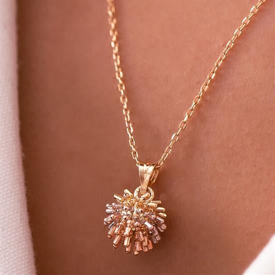 Dorika Detaylı 14 Ayar Altın Kolye