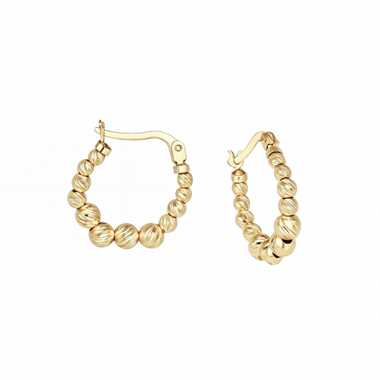 Dorika Toplu Halka Küpe 14 Ayar Altın