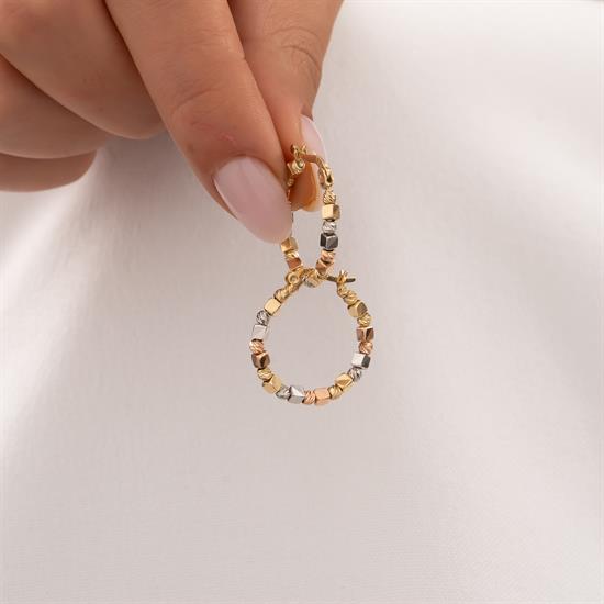 Dorikalı 14 Ayar Altın Halka Küpe