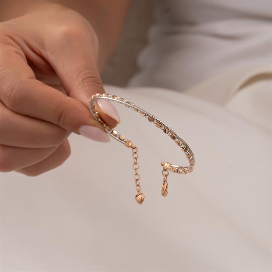 Dorikalı 14 Ayar Beyaz Altın Kelepçe