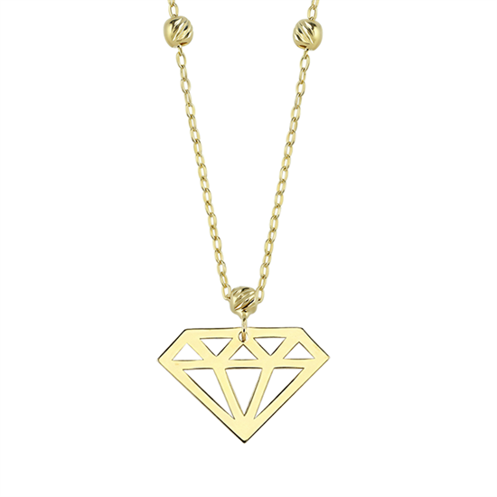 Dorikalı Elmas 14 Ayar Altın Kolye