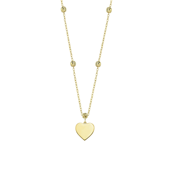 Dorikalı Kalp Minimal Kolye 14 Ayar Altın