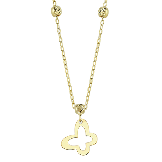 Dorikalı Kelebek 14 Ayar Altın Kolye