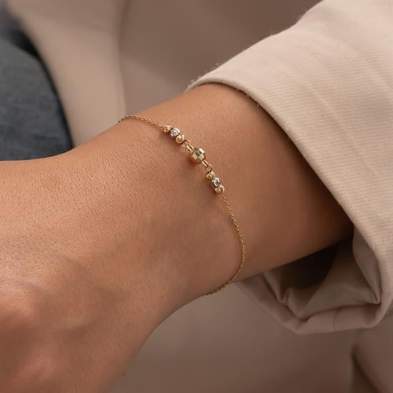 Dorikalı Minimal 14 Ayar Altın Bileklik