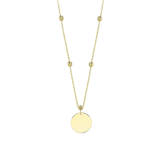 Dorikalı Plaka Minimal 14 Ayar Altın Kolye