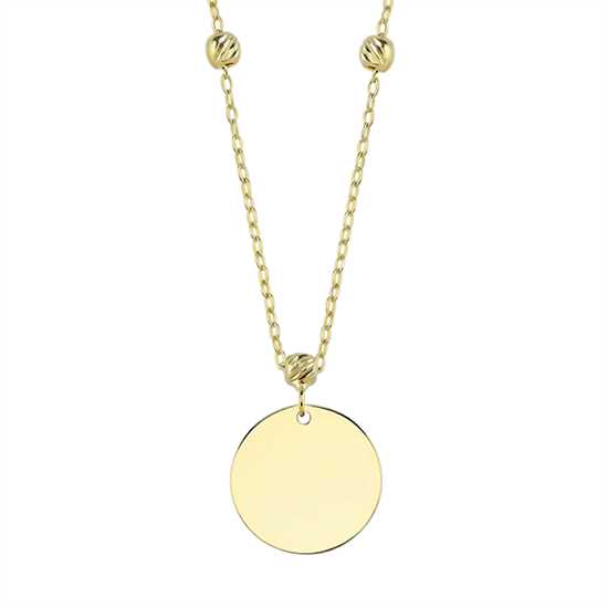 Dorikalı Plaka Minimal 14 Ayar Altın Kolye