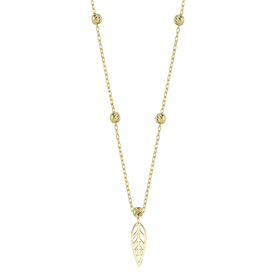 Dorikalı Yaprak Minimal 14 Ayar Altın Kolye