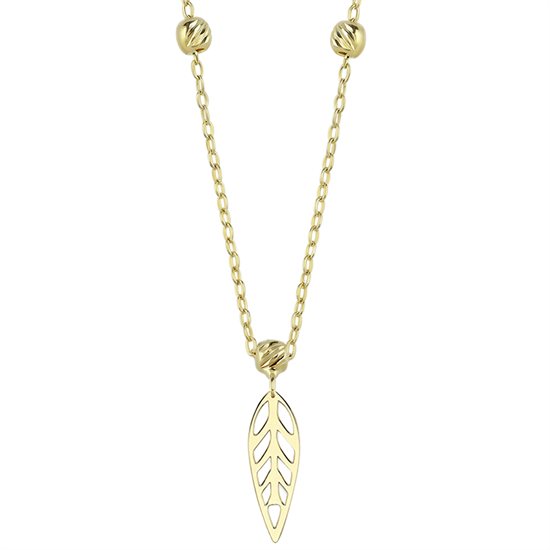 Dorikalı Yaprak Minimal 14 Ayar Altın Kolye