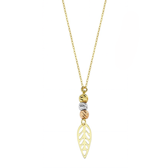 Dorikalı Yaprak 14 Ayar Altın Kolye