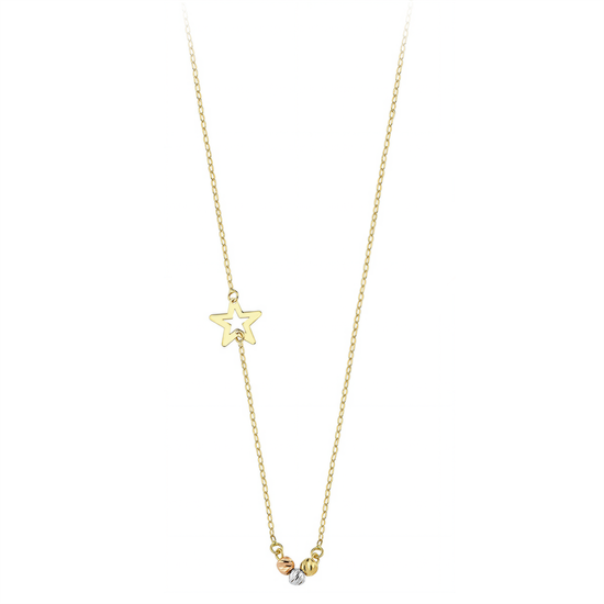Dorikalı Yıldız  Kolye 14 Ayar Altın