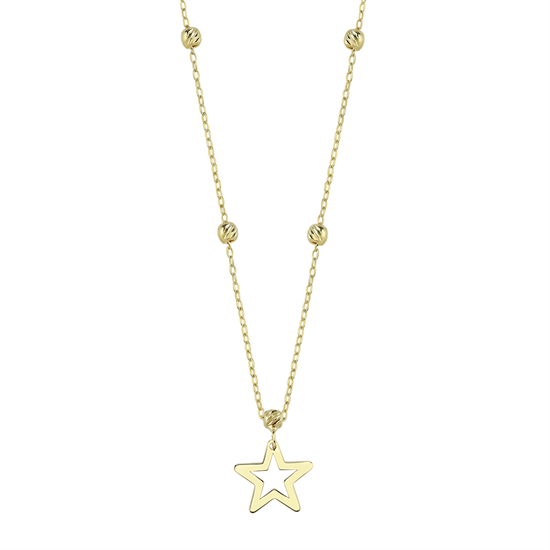 Dorikalı Yıldız Minimal Kolye 14 Ayar Altın