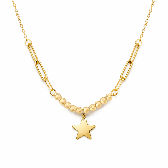 Dorikalı Yıldız 14 Ayar Altın Minimal Kolye