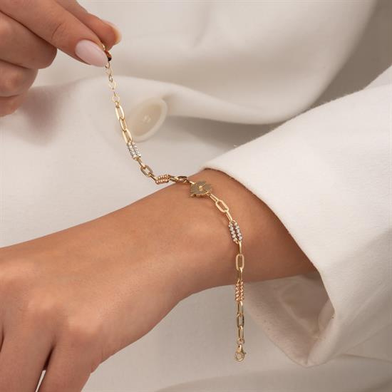 Dorikalı Yonca 14 Ayar Bileklik Altın