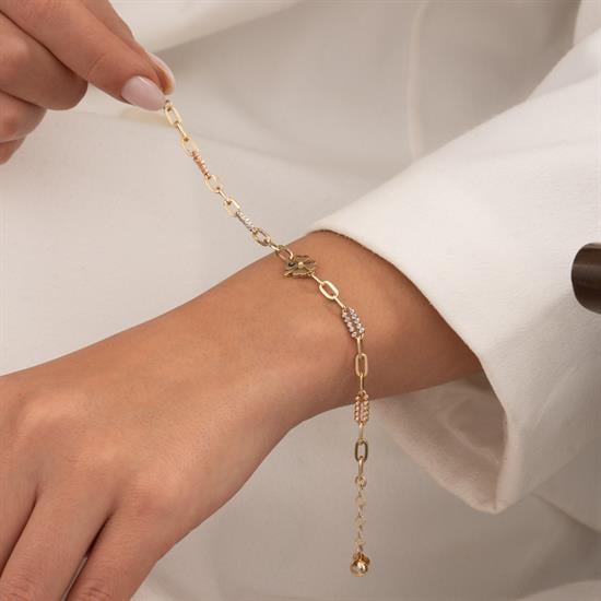 Dorikalı Yonca 14 Ayar Altın Bileklik