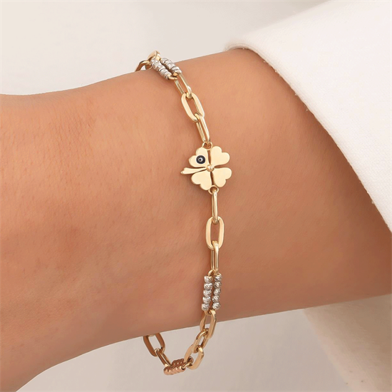 Dorikalı Yonca 14 Ayar Altın Bileklik