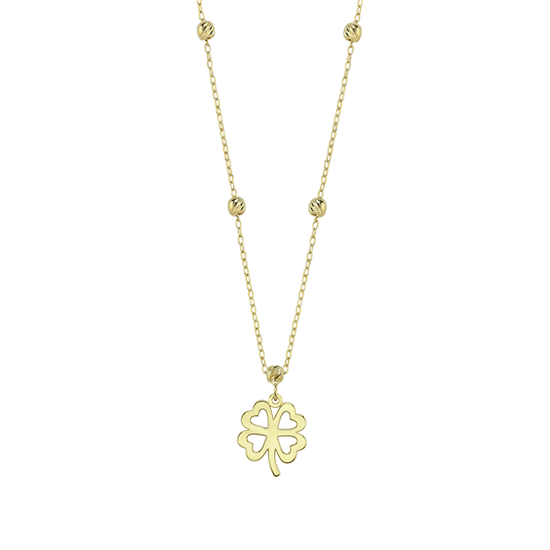 Dorikalı Yonca 14 Ayar Altın Kolye